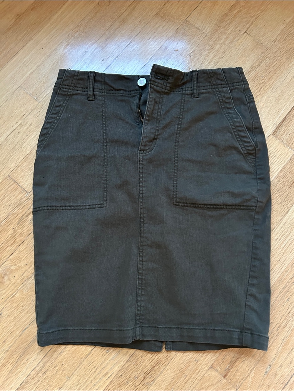 RW&CO. Olive Green Utility Pencil Skirt